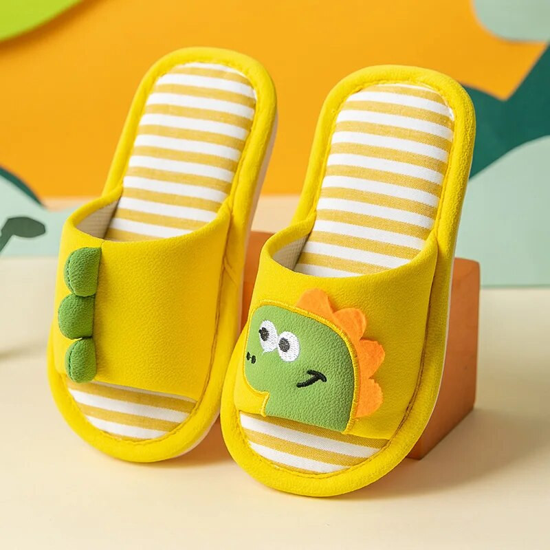 Kocotree Brand Cartoon Dinosaur Dječje papuče Dječja kućna obuća Obuća za bebe Indoor Spavaća Proljeće Jesen Lanene papuče