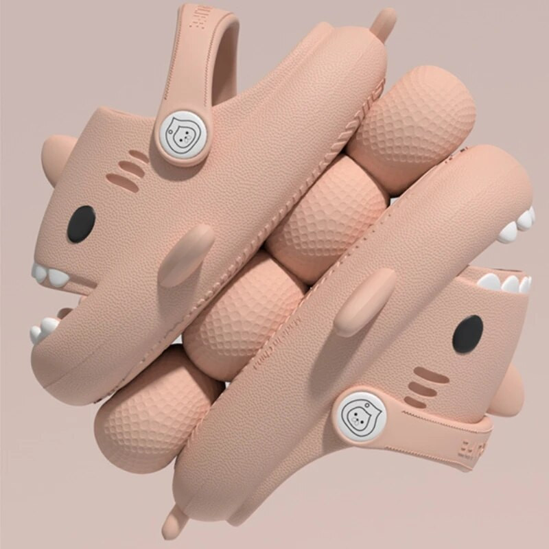 Vasaros vaikiškos ryklio šlepetės mergaičių kambarinės animacinių filmų juostelės basutės berniukams EVA minkštos storos apačios skaidrės vaikams nuo vaikų šlepetės