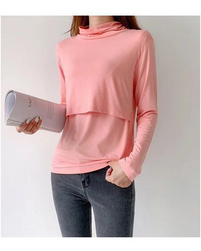 Primavara toamna Maternitate Haine pentru alaptare cu maneca lunga Sarcina Topuri de alaptare Tricou Bluze de alaptare pentru femei pentru mama insarcinata