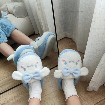 Sanrio Cinnamoroll Home Fuzzy Slipper Y2k Γυναικεία Παπούτσια Χειμερινά Contton Ζεστή βελούδινη αντιολισθητική λαβή Fluffy Kawaii Embroidery παπούτσια
