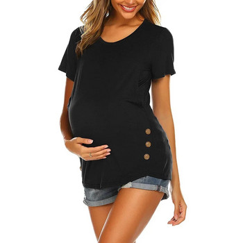 Горнища за бременни Дамски удобни туники за кърмачки с къс ръкав Тениска за кърмачки Дамско облекло за бременни жени Тениска за майка