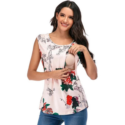 Kismama felsők Női kényelmes, rövid ujjú szoptatós tunika felső szoptatáshoz póló Terhes Terhesség Női Ruházat Anya póló