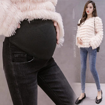 2023 Пролет Есен Бременни дънки Опънати тънки бедра Модни офис дами Елегантни панталони тип молив Коремни панталони за бременни