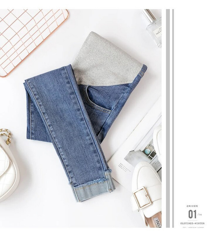 2023 m. pavasario ruduo nėščioms moterims džinsai, ištempti, ploni klubai, mados biuro moteriškos elegantiškos pieštukų kelnės Nėščiųjų pilvo kelnės