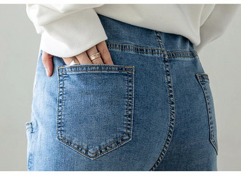 Дънки за бременни с висока талия Пролетни модни панталони за корем за бременни Големи размери Ежедневни дънкови панталони за бременни жени Свободни дрехи
