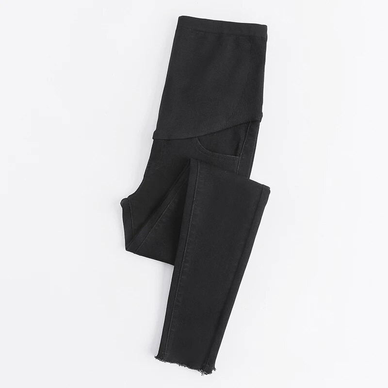 2023 m. pavasaris nėščioms moterims pieštukinės kelnės Tamprios džinsinės kelnės Liekni klubai Nėščiųjų pilvo džinsai Nėštumo drabužiai Elegantiški