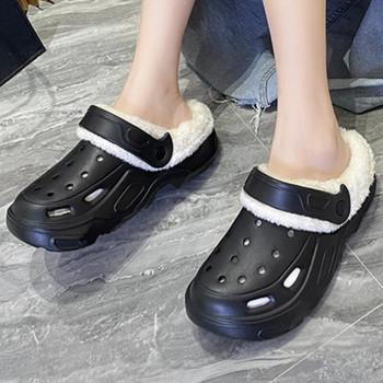 Дамски плюшени памучни чехли Зимни комфортни вътрешни противоплъзгащи се обувки Плоски обувки Семейни спални Чехли за пода Интернет Знаменитост