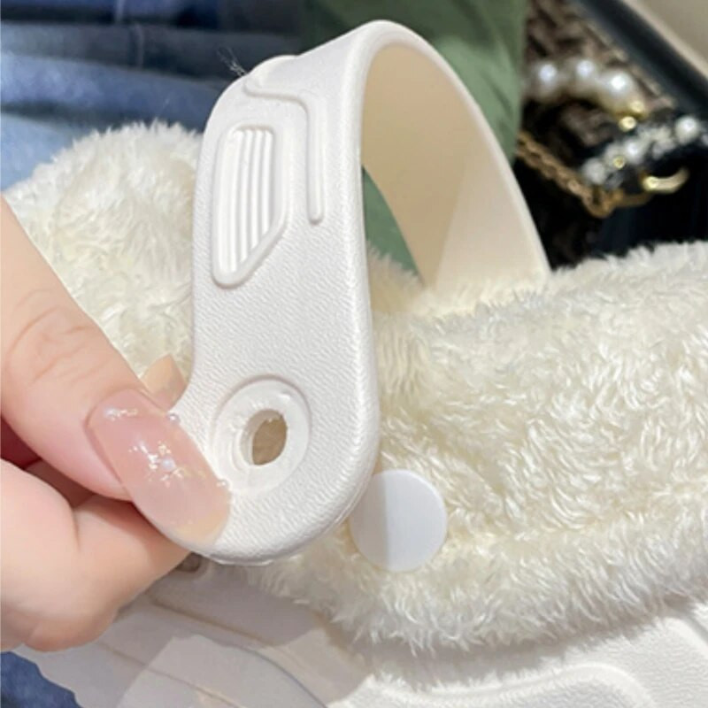 Papuci din bumbac de pluș pentru femei, confort de iarnă, pantofi anti-alunecare pentru interior, pantofi plati, papuci pentru podea pentru dormitor de familie, celebrități de internet