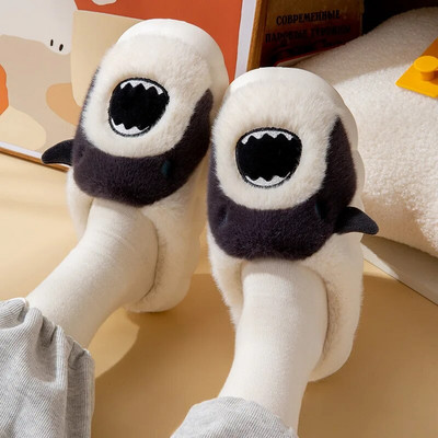 Rudens ir žiemos moteriškos medvilninės šlepetės, 2023 m. Nauji namų grindų medvilniniai batai, šilti ir neslystantys kaukolės galvutės vyriškos medvilninės šlepetės