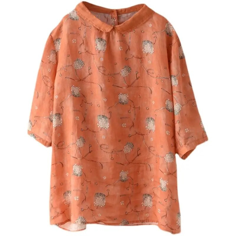 2023 m. retro stiliaus nėščioms moterims patogūs etninio stiliaus marškinėliai, moteriški vasaros ir rudens laisvi marškiniai nėščiosioms LF076