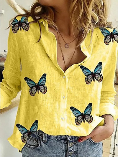 Női alkalmi, hosszú ujjú pamut vászon bő ing Elegáns tömör harajuku hajtókás blúz Vintage oversize felsők Y2K utcai ruházat tunika