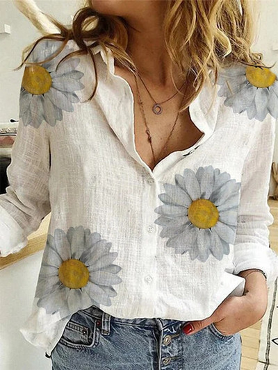 Női alkalmi, hosszú ujjú pamut vászon bő ing Elegáns tömör harajuku hajtókás blúz Vintage oversize felsők Y2K utcai ruházat tunika