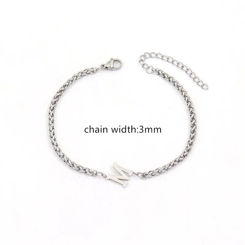 Nova klasična narukvica s početnim slovom AZ za muškarce Ručno izrađena narukvica s lancem od nehrđajućeg čelika za muškarce Poklon za nakit