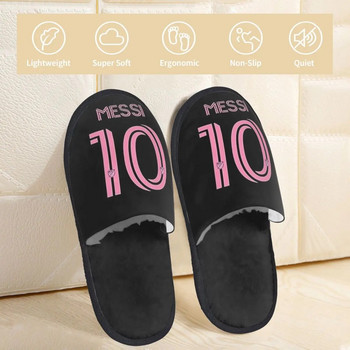 Winter House Slippers Messied 10 Inter Miami Merch Homehold Fur Slippers Slippers Indoor Cozy Αντιολισθητικές τσουλήθρες