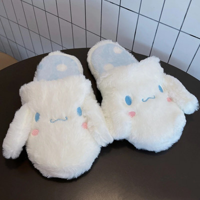 Kuromi My Melody Sanrio Papuci de pluș de desene animate Papuci de podea Papuci de iarnă calde pentru interior Pantofi de casă pentru fete, casual, plat, anti-alunecare