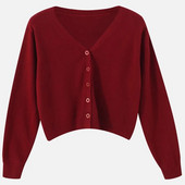 Tricou casual cu mânecă lungă Cardigan decupat Toamna Cardigan subțire pentru femei tricotat Sexy Tricou pentru femei de culoare solidă Crop la modă