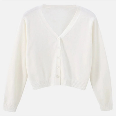 Tricou casual cu mânecă lungă Cardigan decupat Toamna Cardigan subțire pentru femei tricotat Sexy Tricou pentru femei de culoare solidă Crop la modă