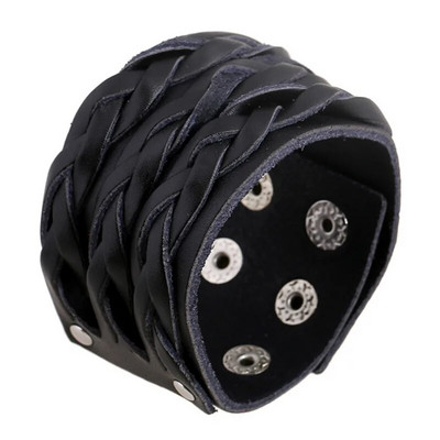 Modyle Vintage Punk Retro Brățară din piele cu mai multe straturi Brățări și brățări pentru bărbați, împletite manual, cu frânghie.