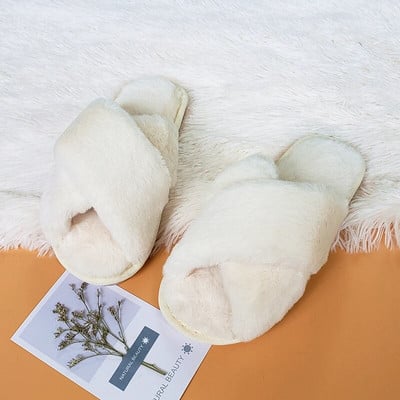 BEVERGREEN Zimske ženske kućne papuče od umjetnog krzna Tople ravne cipele Ženske natikače Domaće krznene ženske tobogane za veće veličine Veleprodaja