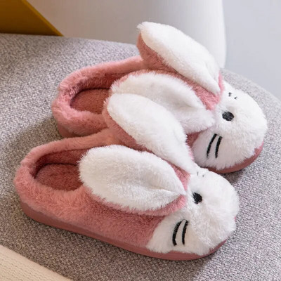 Papuci din bumbac urechi de iepure pentru copii, toamnă iarnă, calduri, acasă, pentru interior, papuci din bumbac cu blană, confort, ușoare, anti-alunecare, pantofi pentru copii