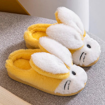 Papuci din bumbac urechi de iepure pentru copii, toamnă iarnă, calduri, acasă, pentru interior, papuci din bumbac cu blană, confort, ușoare, anti-alunecare, pantofi pentru copii