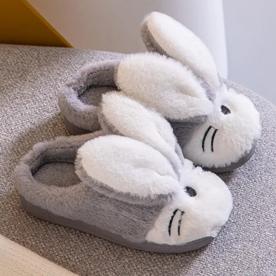 Papuci din bumbac urechi de iepure pentru copii, toamnă iarnă, calduri, acasă, pentru interior, papuci din bumbac cu blană, confort, ușoare, anti-alunecare, pantofi pentru copii