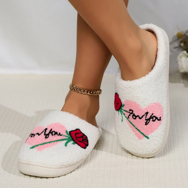 Žieminės moteriškos flanelinės šlepetės