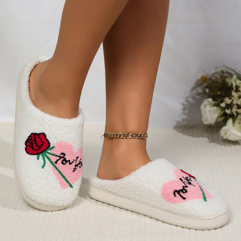 Žieminės moteriškos flanelinės šlepetės