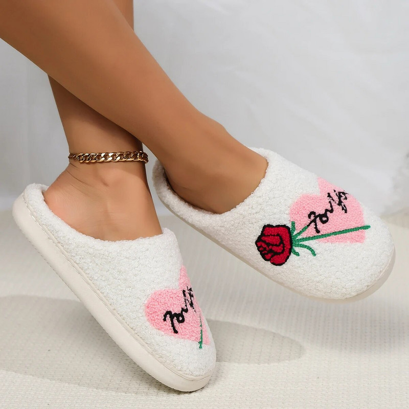 Žieminės moteriškos flanelinės šlepetės