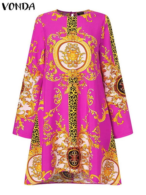 VONDA Fashion Party Felsők 2023 Női Elegáns Irodai Blúz Nyári Nyomtatott Ingek Strand felsők Alkalmi Bohém Oversize Tunika Baggy