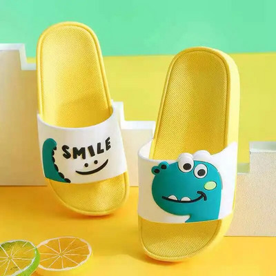 Vară, plajă, antiderapante, confort pentru copii, papuci de casă, baie, pentru interior, desene animate, pantofi pentru copii, papuci pentru copii, dinozaur zâmbet, pentru băieți