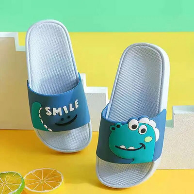Vară, plajă, antiderapante, confort pentru copii, papuci de casă, baie, pentru interior, desene animate, pantofi pentru copii, papuci pentru copii, dinozaur zâmbet, pentru băieți