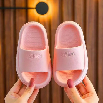 Летни детски ежедневни чехли Едноцветни дишащи неплъзгащи се домашна баня Плажни детски меки чехли Момчета Момичета Стайни обувки