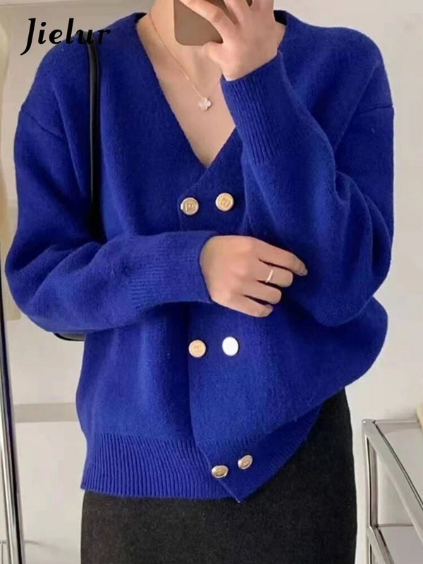 Jielur rudeninis naujas laisvas plonas nertinis Moteris Sexy Sweet Ladies Moteriškas megztinis Baltas Pilkas Rožinis Raudonas Megztas Moteriškas megztinis