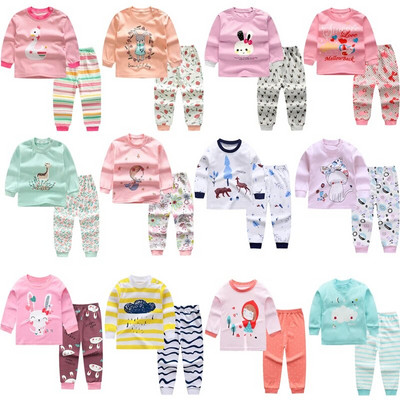 Set de pijamale băiat fată cu unicorn din desene animate lenjerie de corp cu mânecă lungă pantaloni cu talie elastică ținute pentru copii haine toamnă primăvară DS39