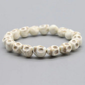 Hiphopo kaukolės apyrankės sintetinės turkio spalvos rankomis austos tamprios apyrankės moterims vyrams, Helovino papuošalai