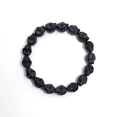 Hiphopo kaukolės apyrankės sintetinės turkio spalvos rankomis austos tamprios apyrankės moterims vyrams, Helovino papuošalai