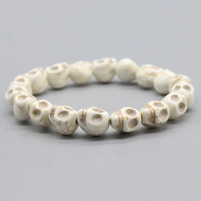 Hiphopo kaukolės apyrankės sintetinės turkio spalvos rankomis austos tamprios apyrankės moterims vyrams, Helovino papuošalai