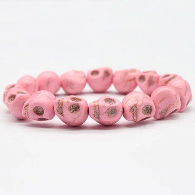 Hiphopo kaukolės apyrankės sintetinės turkio spalvos rankomis austos tamprios apyrankės moterims vyrams, Helovino papuošalai