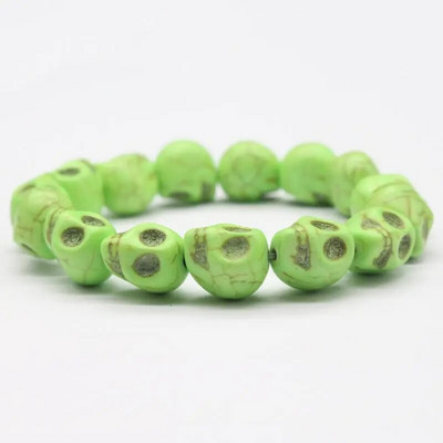 Hiphopo kaukolės apyrankės sintetinės turkio spalvos rankomis austos tamprios apyrankės moterims vyrams, Helovino papuošalai