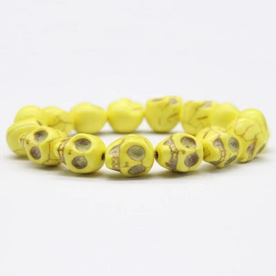 Hiphopo kaukolės apyrankės sintetinės turkio spalvos rankomis austos tamprios apyrankės moterims vyrams, Helovino papuošalai