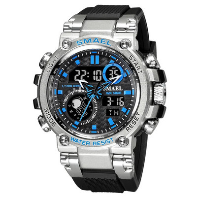 SMAEL Digitalni sat Muški Vodootporni Vojni Army Shock Quartz Dual Display Sport Muški Ručni sat LED Chrono Elektronski sat