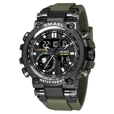 SMAEL Digitalni sat Muški Vodootporni Vojni Army Shock Quartz Dual Display Sport Muški Ručni sat LED Chrono Elektronski sat