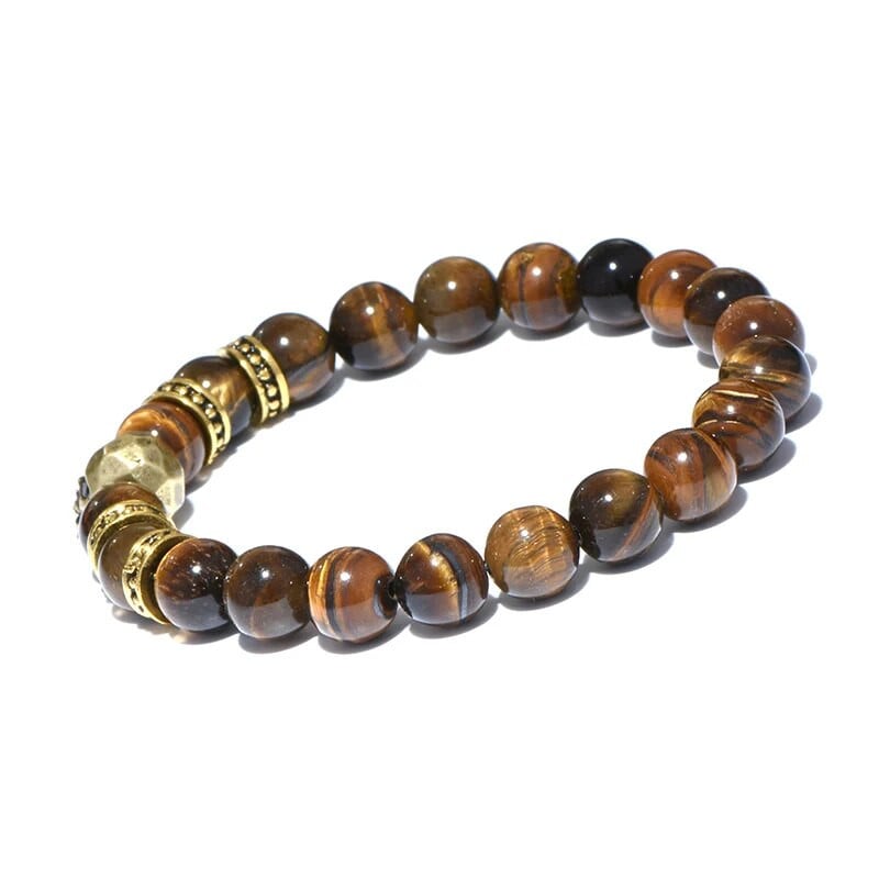 Diffone muška narukvica od prirodnog kamena Gotička narukvica s lubanjom Tigrovo oko Brazalete perle Dodaci za Hombre Viking narukvica Pulsera
