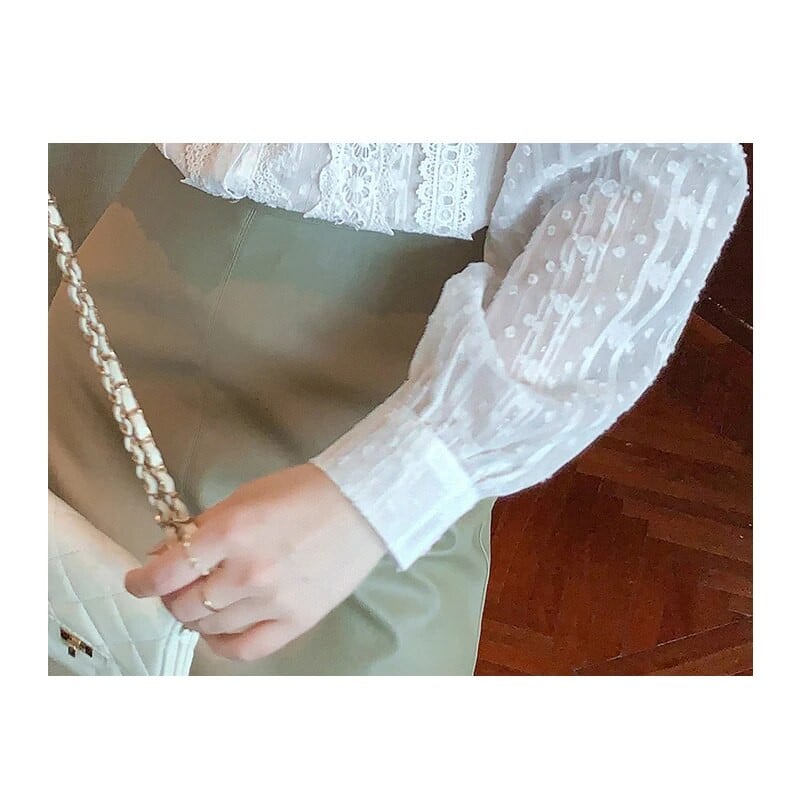 Kevad naiste pitsiline valge pluusisärk Naiste topid Pikkade varrukatega pluus Naiste Blusas Mujer De Moda 2023 Pluusid Naiste särgid Top E382