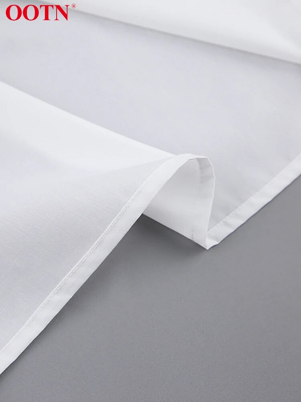 OOTN Office Lady Bluză albă cu dantelă pentru femei, cămașă elegantă cu mânecă lungă, cu guler răsturnat, slăbită, toamna 2023, coreeană