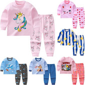 Seturi de pijamale pentru fete, 100% bumbac, pijamale cu mâneci întregi pentru copii, pijamale pentru copii, pijamale pentru copii, pijamale cu desene animate pentru băieți DS39
