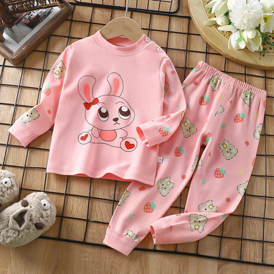 Seturi de pijamale pentru fete, 100% bumbac, pijamale cu mâneci întregi pentru copii, pijamale pentru copii, pijamale pentru copii, pijamale cu desene animate pentru băieți DS39