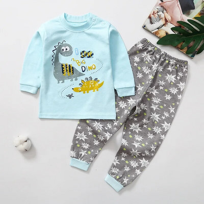 Seturi de pijamale pentru fete, 100% bumbac, pijamale cu mâneci întregi pentru copii, pijamale pentru copii, pijamale pentru copii, pijamale cu desene animate pentru băieți DS39