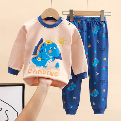 Seturi de pijamale pentru fete, 100% bumbac, pijamale cu mâneci întregi pentru copii, pijamale pentru copii, pijamale pentru copii, pijamale cu desene animate pentru băieți DS39